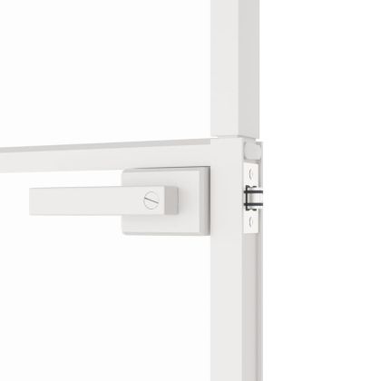 Интериорна врата бяла 93x201,5 см закалено стъкло и алуминий