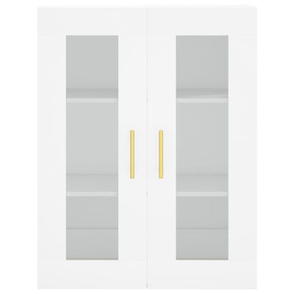 Висок шкаф, бял, 69,5x34x180 см, инженерно дърво