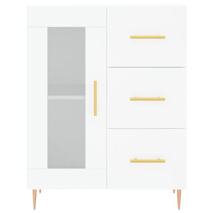 Висок шкаф, бял, 69,5x34x180 см, инженерно дърво