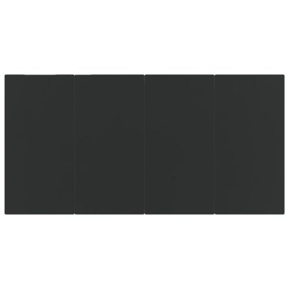 Градинска маса, черна, 160x80x74 см, стомана и закалено стъкло