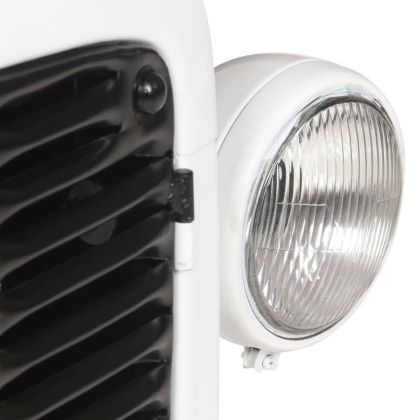 Шкаф за вино "Трактор", бял, 49x31x172 см, грубо мангово дърво