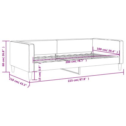 Кушетка, светлосива, 100x200 см, плат