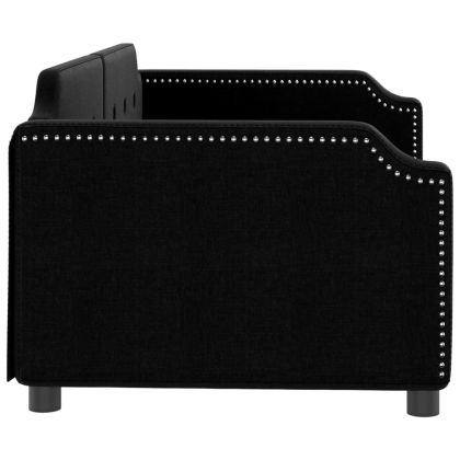 Кушетка, черна, 90x190 см, плат