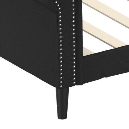 Кушетка, черна, 90x190 см, изкуствена кожа