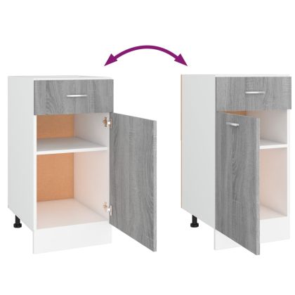 Шкаф с чекмеджета "Lyon", сив, цвят сонома, 40x46x81,5 см, инженерно дърво