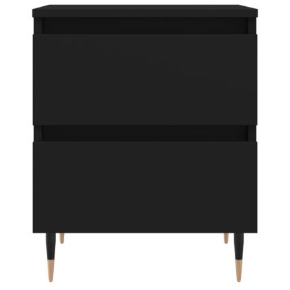 Нощни шкафчета, 2 бр, черни, 40x35x50 см, инженерно дърво