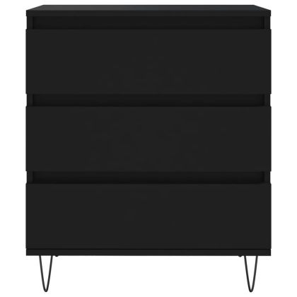 Сайдборд, черен, 60x35x70 см, инженерно дърво