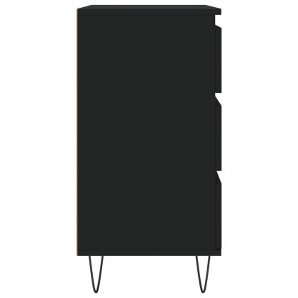 Сайдборд, черен, 60x35x70 см, инженерно дърво