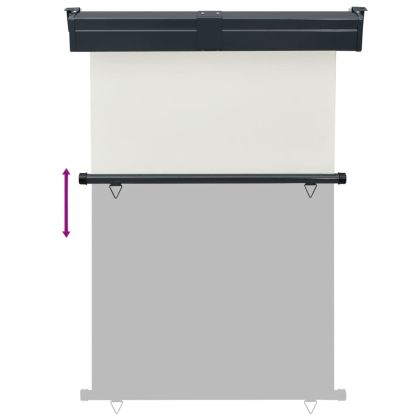 Вертикална тента за балкон, 125x250 см, кремава