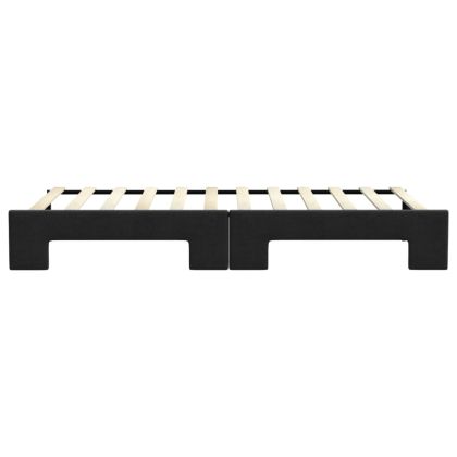 Канапе с изтеглящо разтегателно легло черно 90x200 см плат