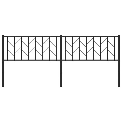 Метална табла за глава, черна, 200 см