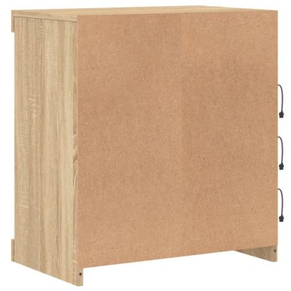 Сайдборд с LED светлини, сонома дъб, 60,5x37x67 см