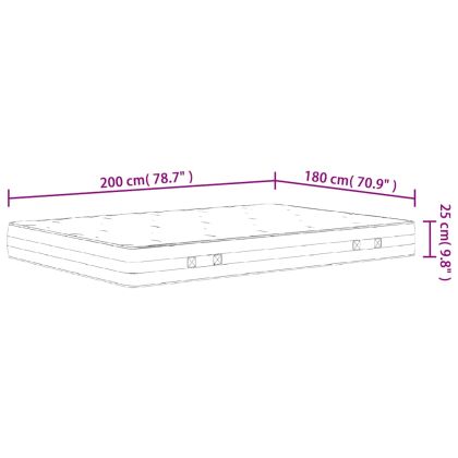 Матрак покет пружини, средна твърдост, 180x200 см