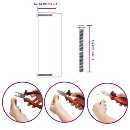 Дръжки за шкафове, 10 бр, сребристи, 224 мм, неръждаема стомана