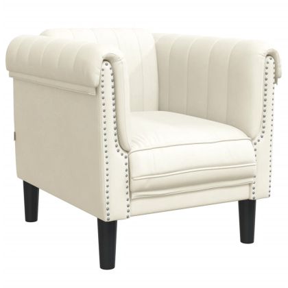 Комплект дивани от 3 части, кремав, кадифе