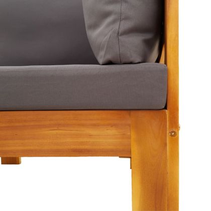 Градински комплект диван с възглавници, 8 части, акация масив