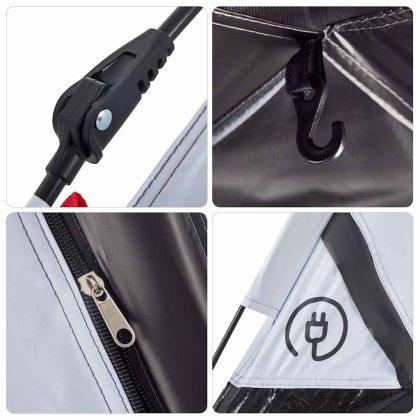 Къмпинг палатка куполна 4 души бял блекаут бързо освобождаване