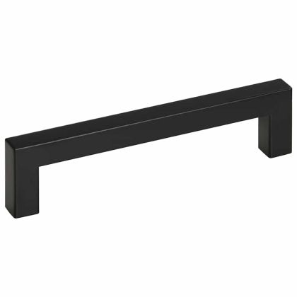 Дръжки за шкафове, 10 бр, черни, 128 мм, неръждаема стомана