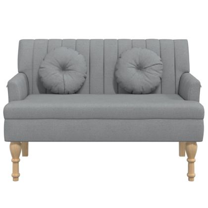 Пейка с възглавници, светлосиво, 113x64,5x75,5 см, плат