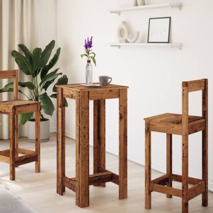 Бар маса, старо дърво, 51x50x103,5 см, инженерно дърво