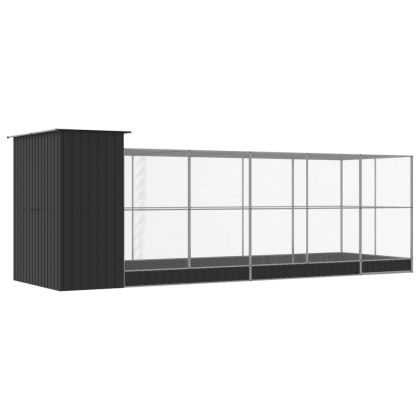 Волиера с удължение сребриста 623x203x216 см стомана