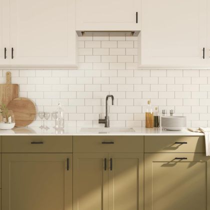 Дръжки за шкафове, 10 бр, черни, 64 мм, неръждаема стомана