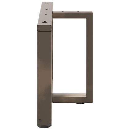 Крака за масичка за кафе, Т-образни, 2 бр., черни, 70x25x(42-43) см, стомана