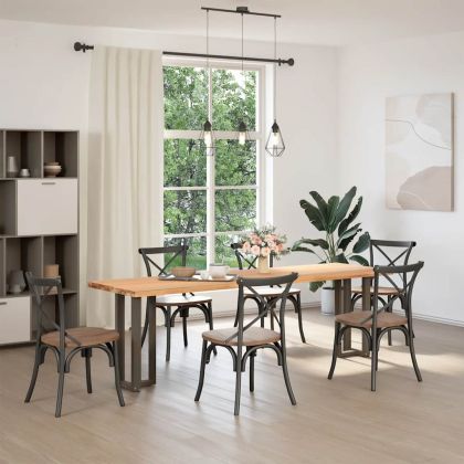 Крака за конзолна маса, Т-образни, 2 бр., черни, 38x25x(72-73) см, стомана