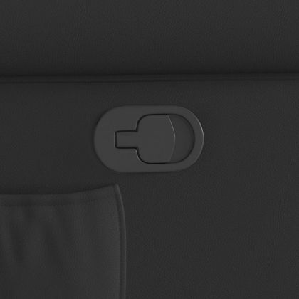 Изправящ реклайнер стол, лъскаво черен, изкуствена кожа