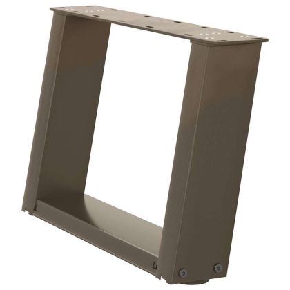 Крака за масичка за кафе, U-образни, 2 бр., естествена стомана, 50 x (30-31) см, стомана