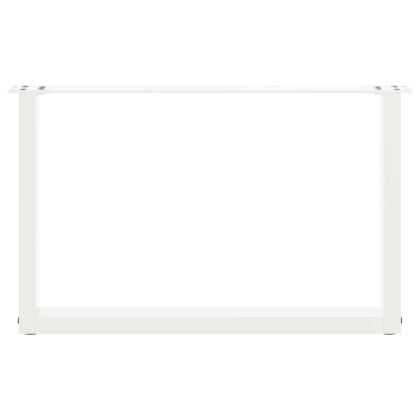 Крака за масичка за кафе, U-образни, 2 бр., бели, 60 x (42-43) см, стомана