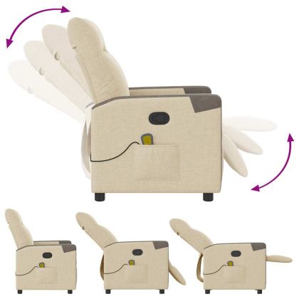 Масажен наклоняем стол, кремав, текстил