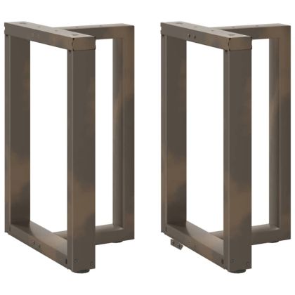 Крака за трапезна маса, Т-образни, 2 бр., черни, 50x35x(72-73) см, стомана