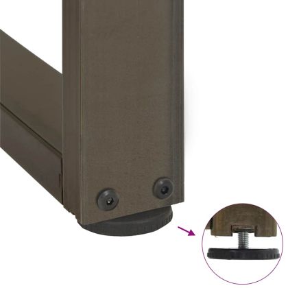 Крака за трапезна маса, Т-образни, 2 бр., черни, 50x35x(72-73) см, стомана