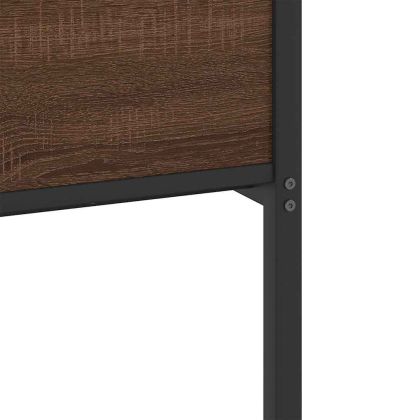 Рамка за легло без матрак кафяв дъб 90x200 см инженерно дърво