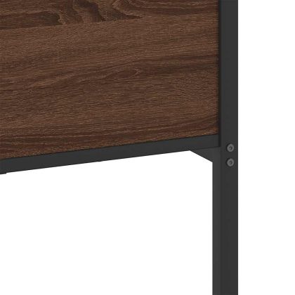 Метална рамка за легло, без матрак, кафяв дъб, 183x213 см