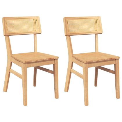 трапезни столове 2 бр. масивна дървесина гума