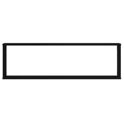 стенни кубични рафтове 2 бр. черен дъб 100x15x30 cm