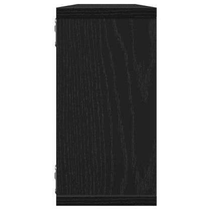 стенни кубични рафтове 2 бр. черен дъб 100x15x30 cm