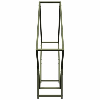 Стойка за дърва за огрев маслиненозелена 100x25x100 cm