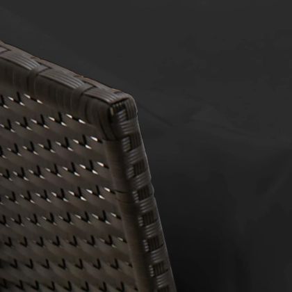 Градински диван с възглавници, черен полиратан