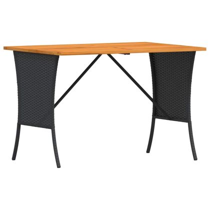 Градински комплект с възглавници, 3 части, черен полиратан