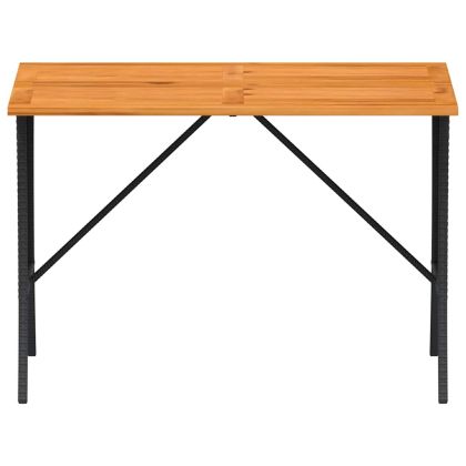 Градински комплект с възглавници, 3 части, черен полиратан