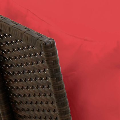 Градински диван с възглавници кафяв полиратан