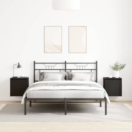 Нощни шкафчета за стенен монтаж, 2 бр, черно, 38x34x40 см