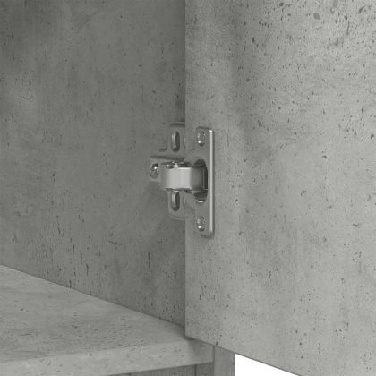 Бюфет с чекмеджета и вратички, бетонно сив, 70,5x34x74,5 см