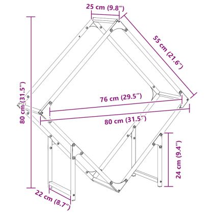 Стойка за дърва за огрев бяла Студено валцувана стомана