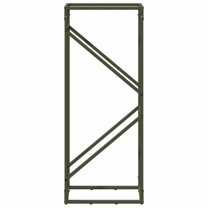 Стойка за дърва за огрев маслиненозелена 40x25x100 см
