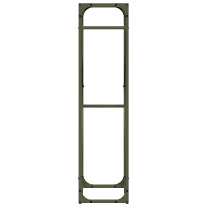 Стойка за дърва за огрев маслиненозелена 40x25x100 см
