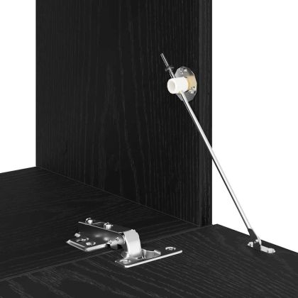 ТВ шкаф, черно и дъб, 120x30x30,5 см, инженерно дърво